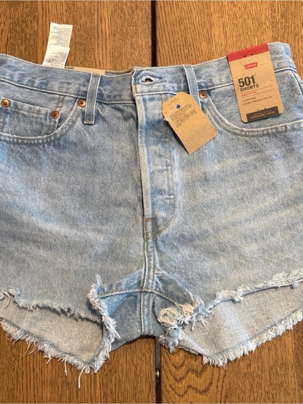 Levi's 501 Cutoff Denim Jean Shorts - Light Blue